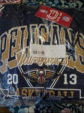 NBA New Orleans Pelicans Navy Hoodie with Gold & White Graphics